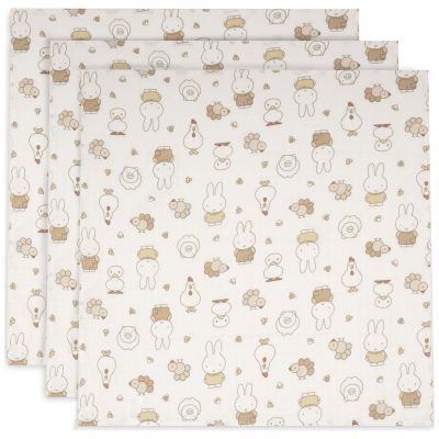 Lot de 3 langes en gaze de coton Miffy Family Farm (70 x 70 cm) Jollein