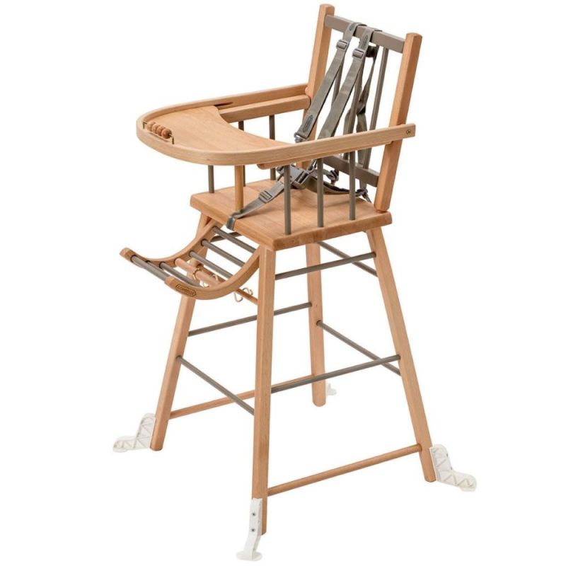 Chaise haute traditionnelle André hybride gris Combelle