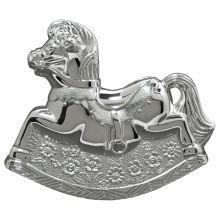 Tirelire Cheval à bascule (métal argenté)  par Daniel Crégut