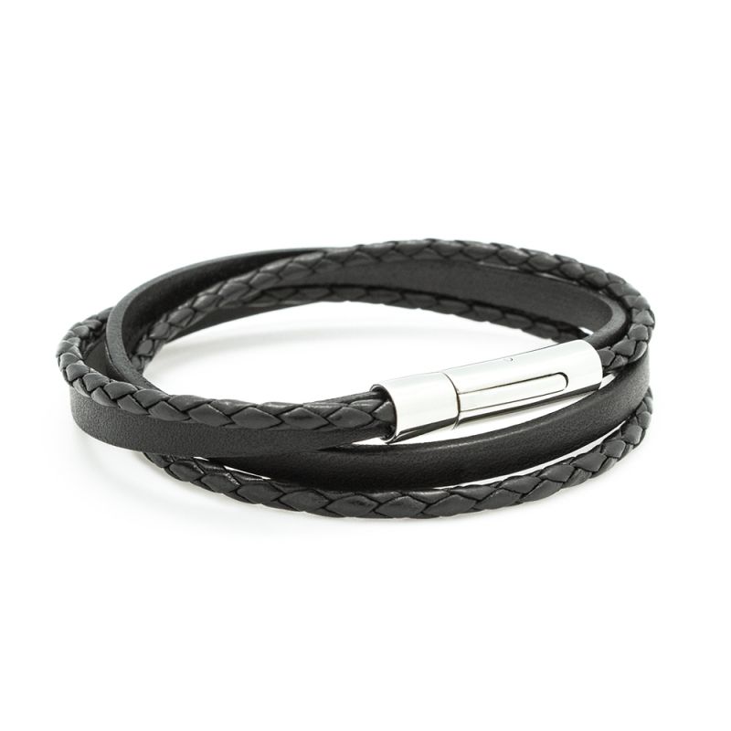Bracelet double tour Le Mix noir (acier) Petits trésors