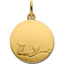 Médaille Le Petit Prince Couché dans l'herbe 18 mm (or jaune 750°)  par Monnaie de Paris