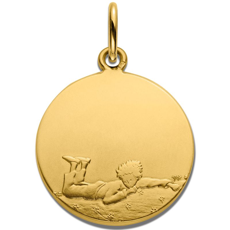 Médaille Le Petit Prince Couché dans l'herbe 18 mm (or jaune 750°) Monnaie de Paris