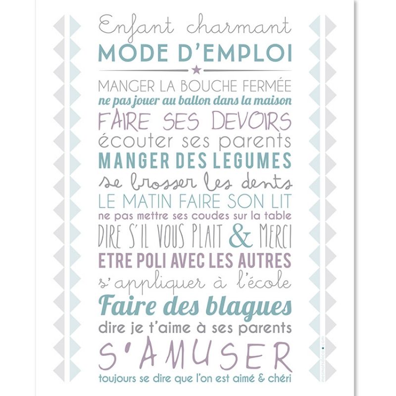 Affiche Enfant Charmant (40 x 50 cm) Mes Mots Déco