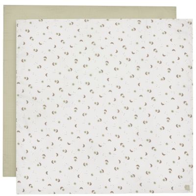 Lot de 2 maxi-langes en gaze de coton Over the Moon (115 x 115 cm)