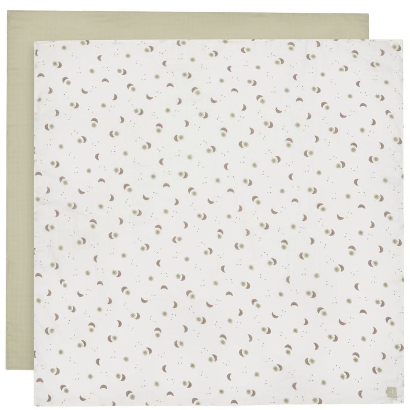 Lot de 2 maxi-langes en gaze de coton Over the Moon (115 x 115 cm) Jollein Produit 1