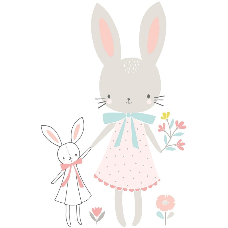 Sticker demoiselle lapin Sweet Bunnies by Flora Waycott Lilipinso