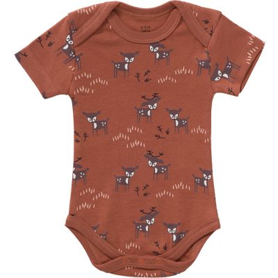 Body manches courtes en coton bio Deer amber (3-6 mois : 60 à 67 cm)  par Fresk