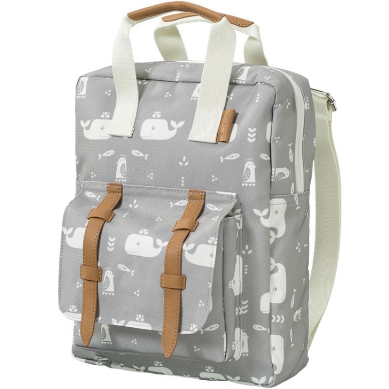 Sac à dos enfant baleine gris Fresk