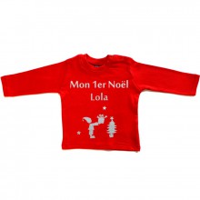 Tee-shirt personnalisable Mon Premier Noël (3-6 mois)  par Les Griottes