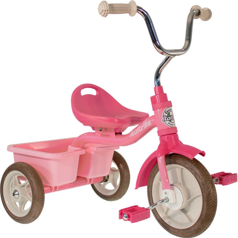 Tricycle Transporter avec panier arrière rose Italtrike