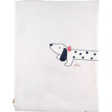 Couverture en veloudoux Amy & Zoé chien écrue et rose (75 x 100 cm)  par Noukie's