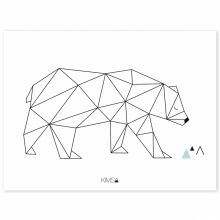 Affiche ours Origami play by Claudia Soria (30 x 40 cm)  par Lilipinso