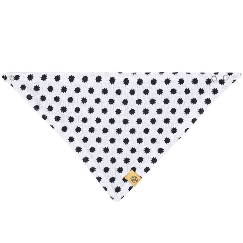 Bavoir bandana Little Chums en mousseline de coton étoiles blanc Lässig