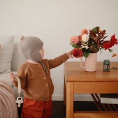 Lot de 2 attaches-sucettes en lin Blush-Cream