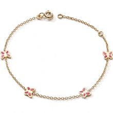 Bracelet Papillon rose (or jaune 375°)  par Baby bijoux