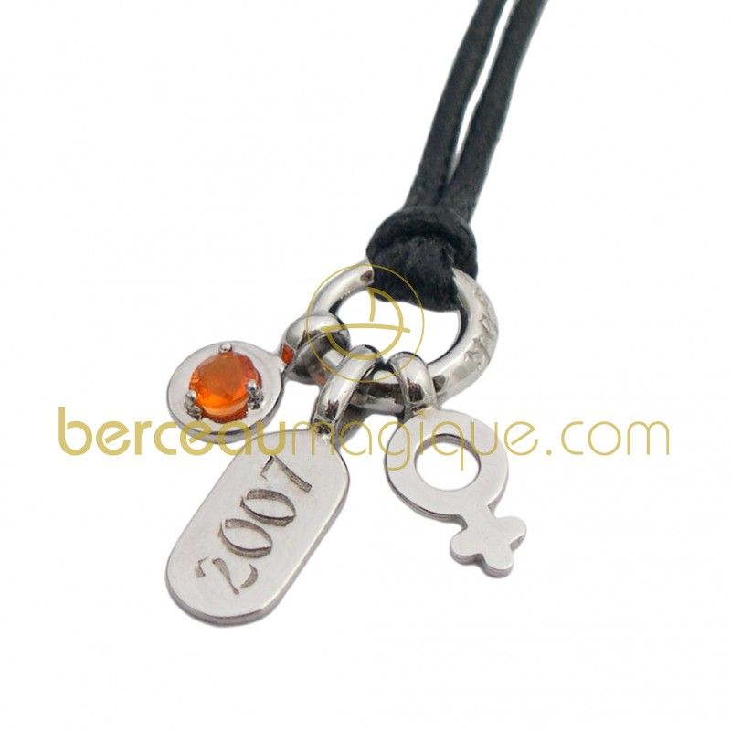 Pendentif Pogo fille pierre fine (argent 925°) Mikado