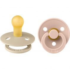 Lot de 2 sucettes en latex Colour Blush-Vanilla (0-6 mois) - BIBS