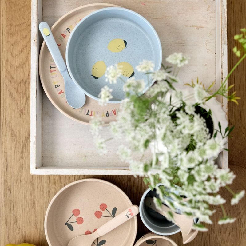 Coffret repas en polypropylène et cellulose Happy Fruits Cerise Lässig Produit ouvert 6