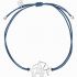 Bracelet sur cordon bleu éléphant Origami (argent 925°) - Coquine