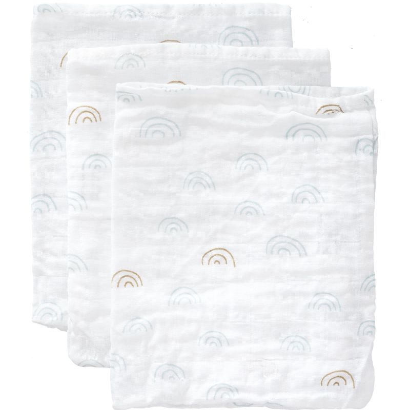 Lot de 3 gants de toilette Rainbow bleu (12 x 16 cm) Fresk