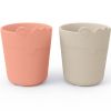 Lot de 2 gobelets Kiddish Croco Sable et corail  par Done by Deer