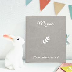 Album photo bébé gris béton (personnalisable)