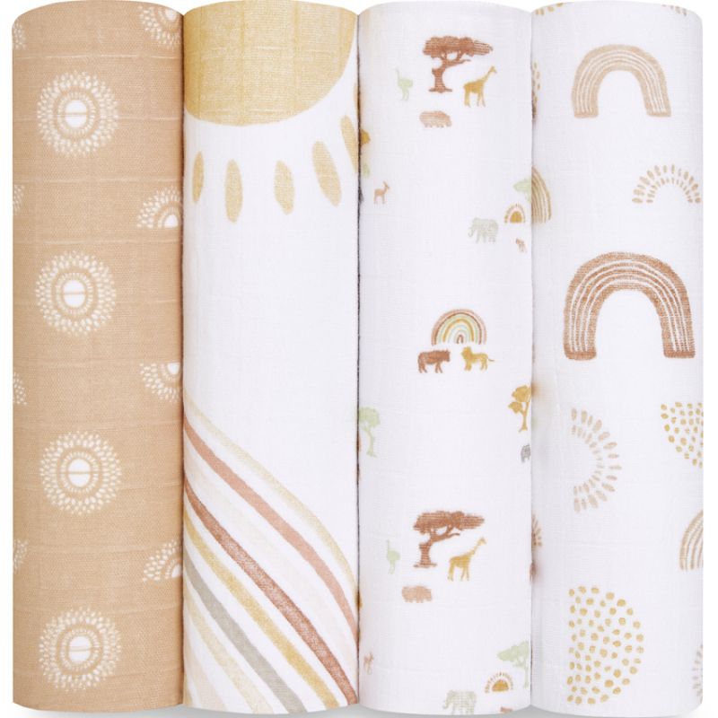 Lot de 4 maxi langes en coton Keep Rising (120 x 120 cm) aden + anais