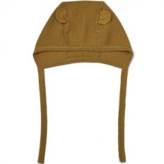 Bonnet en coton bio Sanne Golden caramel (0-3 mois) - Liewood