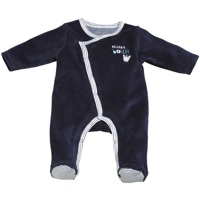 Pyjama chaud Mister Bouh bleu marine (1 mois) Sauthon