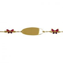 Bracelet gourmette ovale Papillon (or jaune 375°)  par Berceau magique bijoux