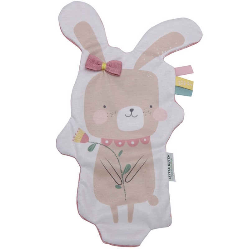 Doudou plat lapin câlin Adventure pink Little Dutch