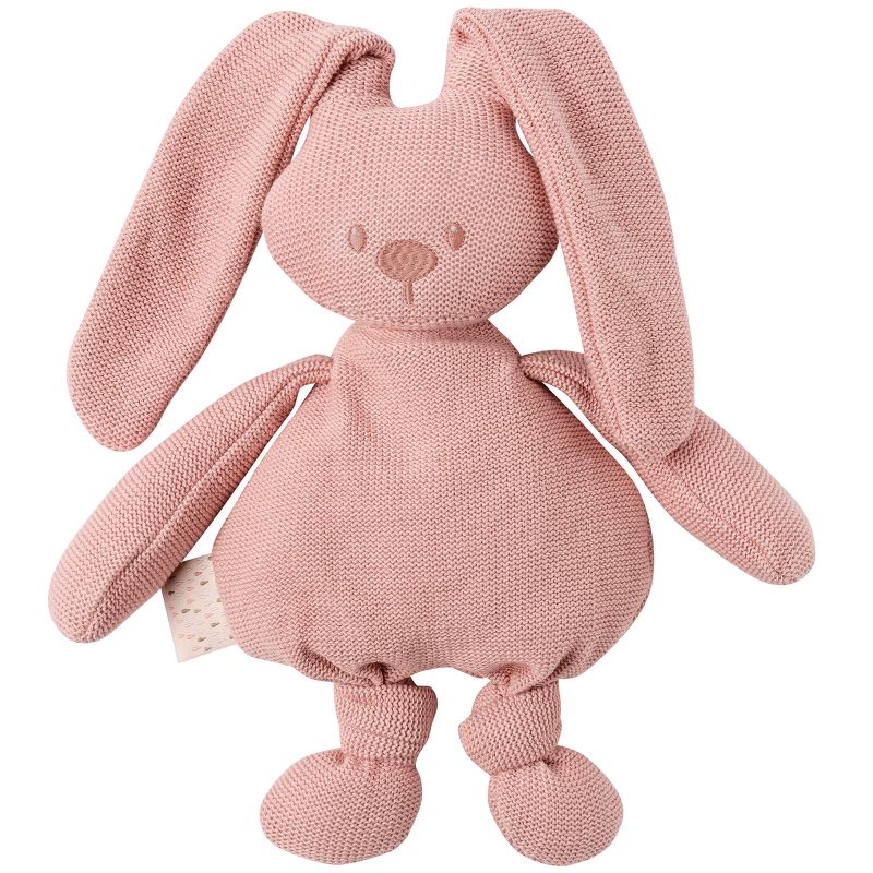 Peluche en tricot lapin rose Lapidou (36 cm) Nattou