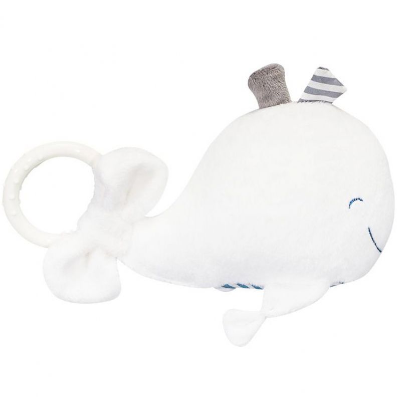 Hochet peluche Blue baleine (18 cm) Sauthon