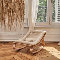 Transat à balancement en bois de hêtre Levo Fur Milk