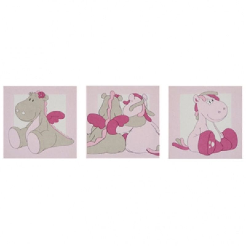 Cadres déco en tissu Victoria et Lucie (25 x 25 cm) 3 pièces Noukie's