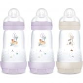 3 biberons Easy Start 260ml Lilas+Lilas+Sable Tétine débit 2