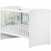 Pack duo lit bébé têtes panneaux et tiroir New Basic blanc (60 x 120 cm)