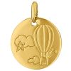 Médaille ronde Montgolfière 16 mm (or jaune 750°) - Premiers Bijoux