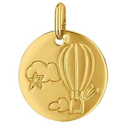 médaille ronde montgolfière 16 mm (or jaune 750°)