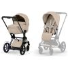 Duo e-PRIAM 2026 Poussette électrique tout-terrain avec nacelle pliable Matt Black Cozy Beige Cybex Produit 1