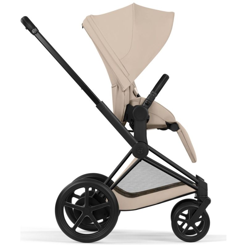 Duo e-PRIAM 2026 Poussette électrique tout-terrain avec nacelle pliable Matt Black Cozy Beige Cybex Produit 5