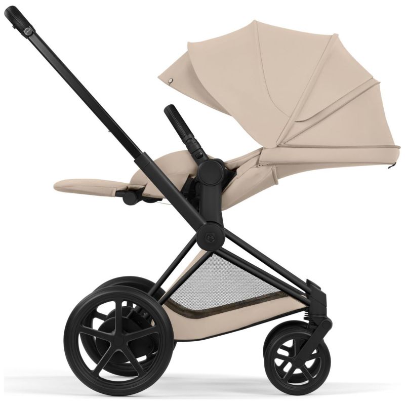 Duo e-PRIAM 2026 Poussette électrique tout-terrain avec nacelle pliable Matt Black Cozy Beige Cybex Produit 7