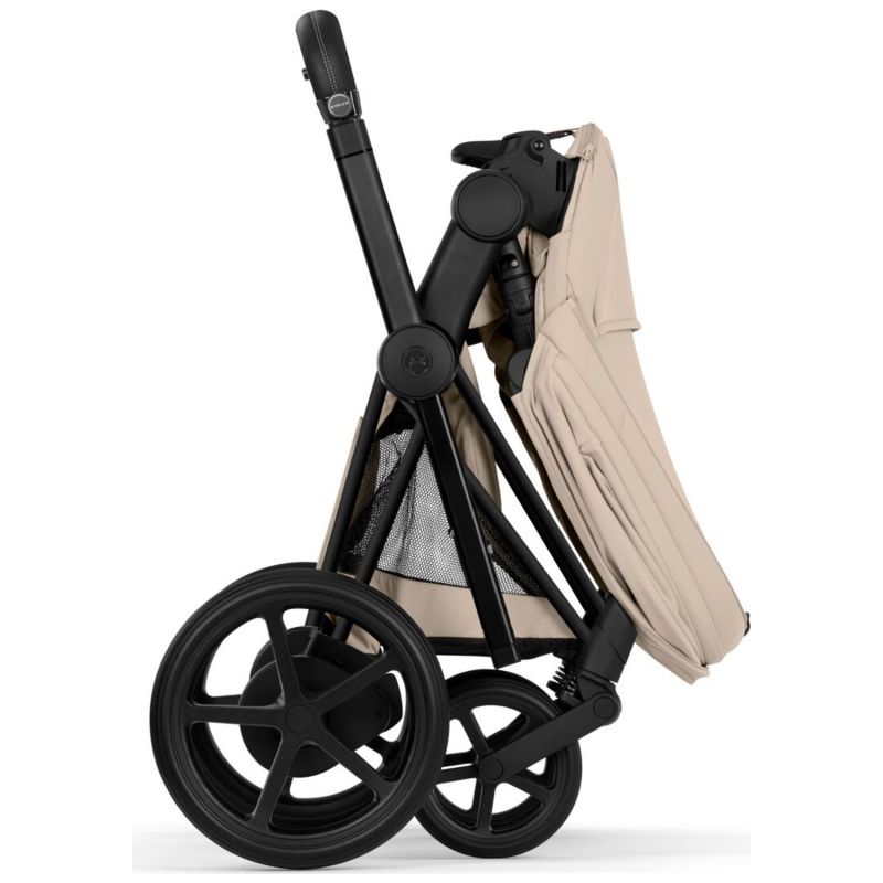 Duo e-PRIAM 2026 Poussette électrique tout-terrain avec nacelle pliable Matt Black Cozy Beige Cybex Produit 9