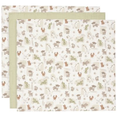Lot de 3 langes en gaze de coton Barn Buddies (70 x 70 cm)