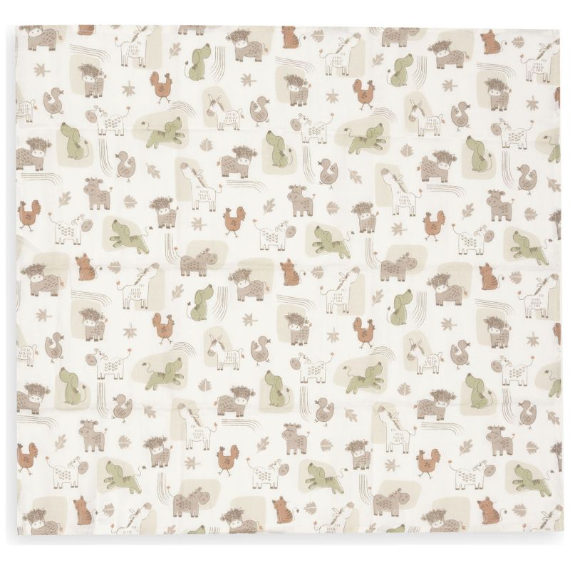 Lot de 3 langes en gaze de coton Barn Buddies (70 x 70 cm) Jollein Produit 3