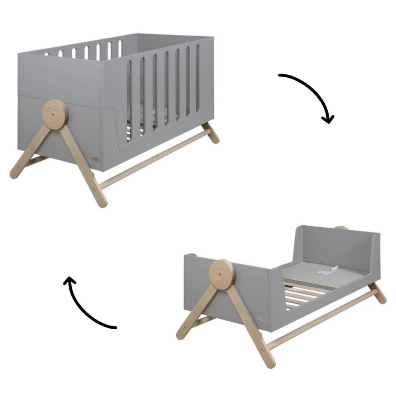 Lit bébé évolutif Swing gris (70 x 140 cm) Micuna