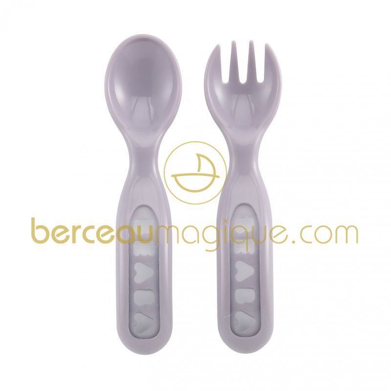 Lot de 2 couverts poudré rose Béaba