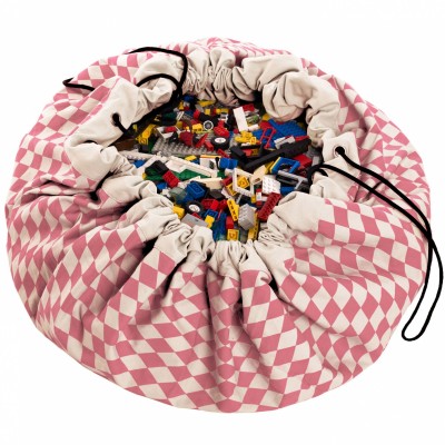 Sac à jouets 2 en 1 rose et blanc Diamond rose Play&Go