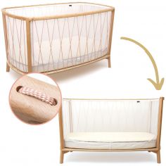 Lit bébé évolutif Kimi Organic V2 Bois de rose (60 x 120 cm) - Charlie Crane