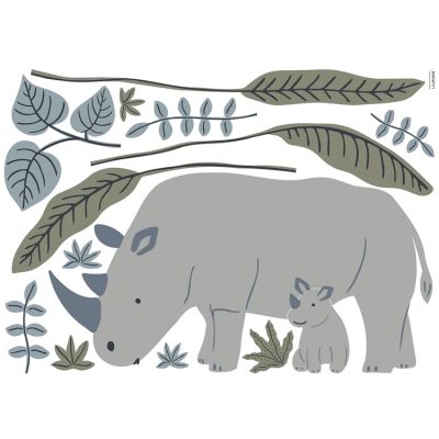 Planche de stickers Les rhinocéros (90 x 64 cm) Lilipinso